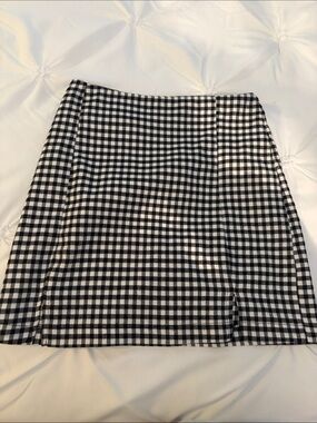 love on a hanger Black and White Gingham Mini Skirt